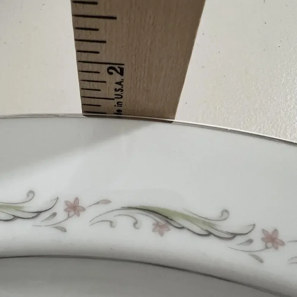 Vintage Larchmont‎ Fine China 8091 Japan Oval Serving Platter Floral Silver 14